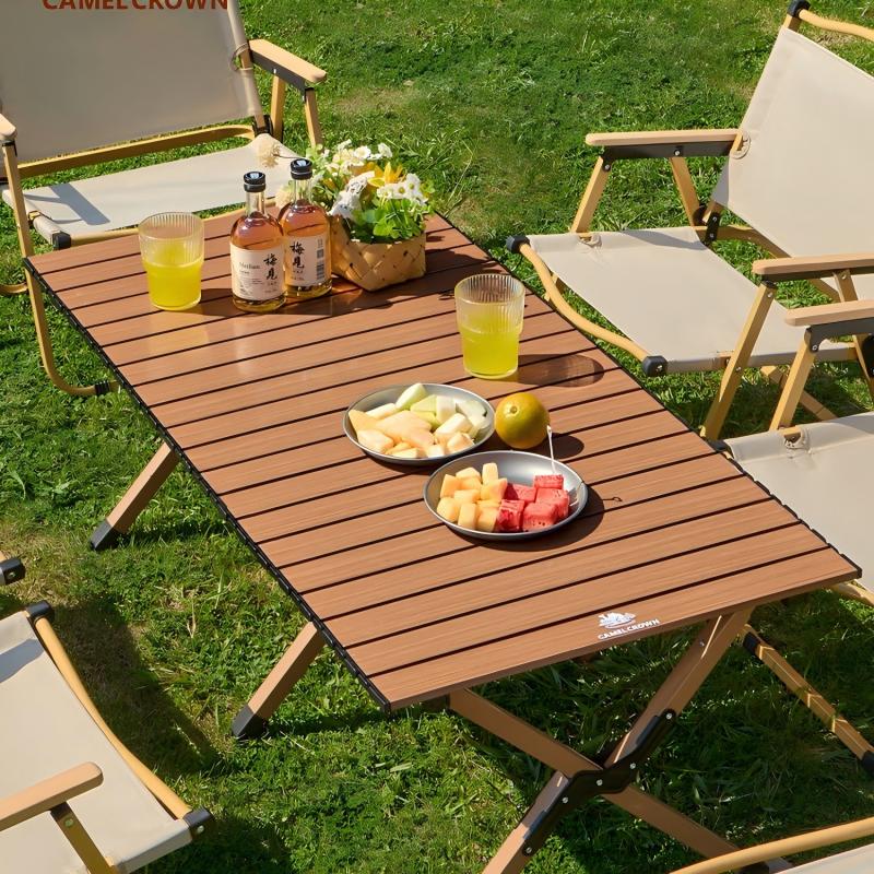 骆驼(CAMEL)户外蛋卷桌露营桌椅野营装备用品野营野餐折叠桌 173CJ00115