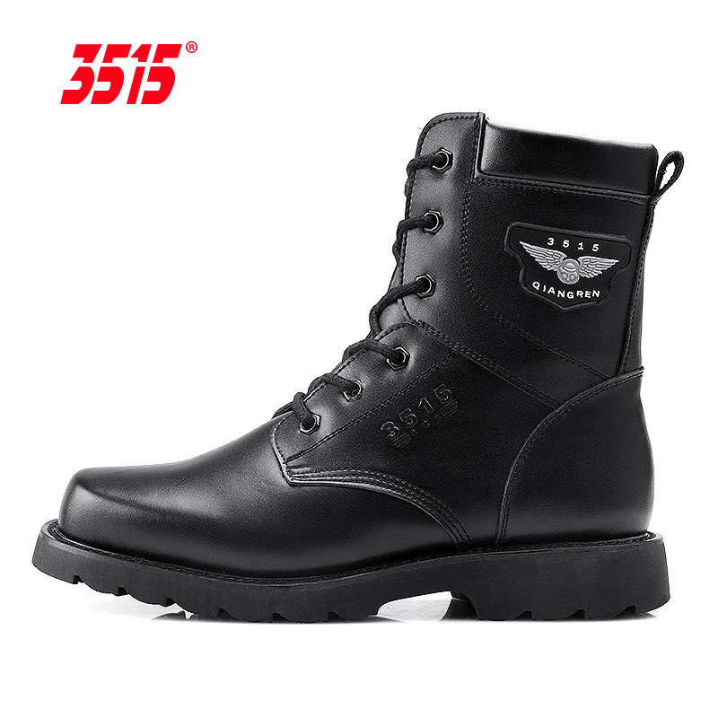3515强人正品男冬季特种兵户外靴保暖真皮纯羊毛棉鞋军鞋运动防滑保暖