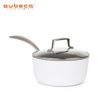 aubecq 欧贝克 进口陶瓷 奶锅迷你小汤锅 家用宝宝辅食锅 不锈钢不粘锅 直径18cm