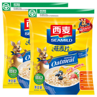 西麦(SEAMILD) 纯燕麦片1000g*2袋装 共2000g即食免煮 无添加蔗糖 澳洲麦源膳食纤维营养谷物早餐饱腹代