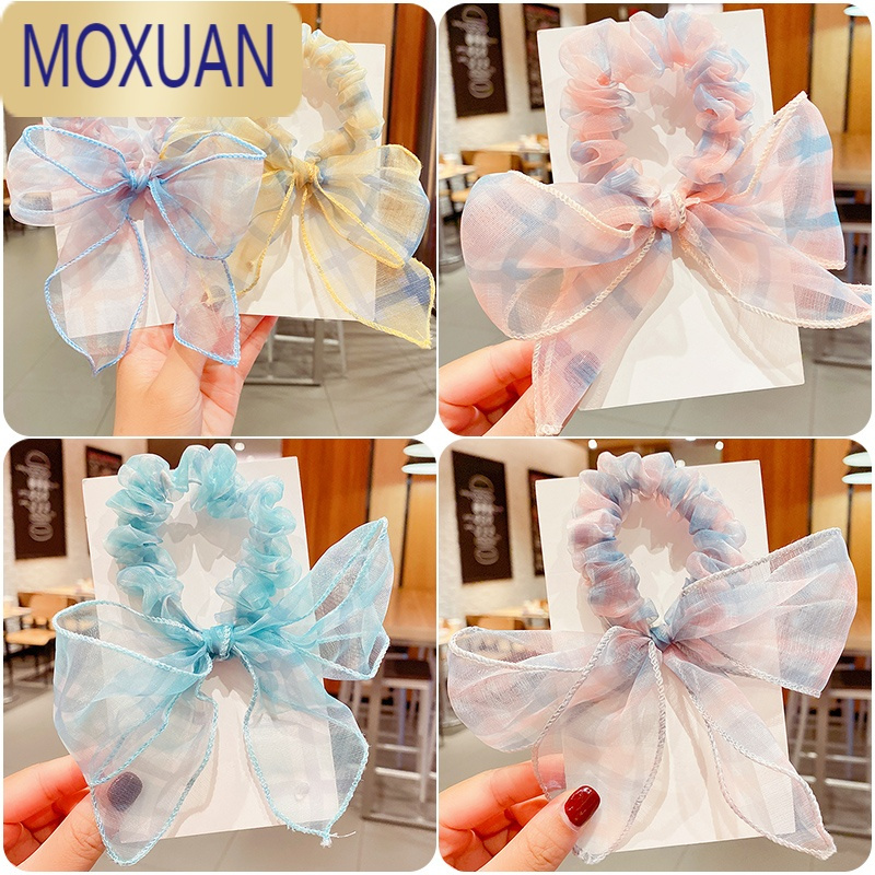 MOXUAN儿童盘发头饰蝴蝶结头花女童大肠发圈宝宝丸子头发饰公主头绳发卡