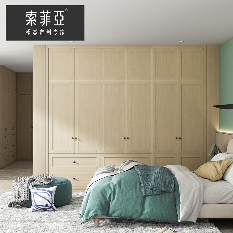 索菲亚定制衣柜阿萨系列全屋北欧衣橱卧室家具平开门家用衣柜参数