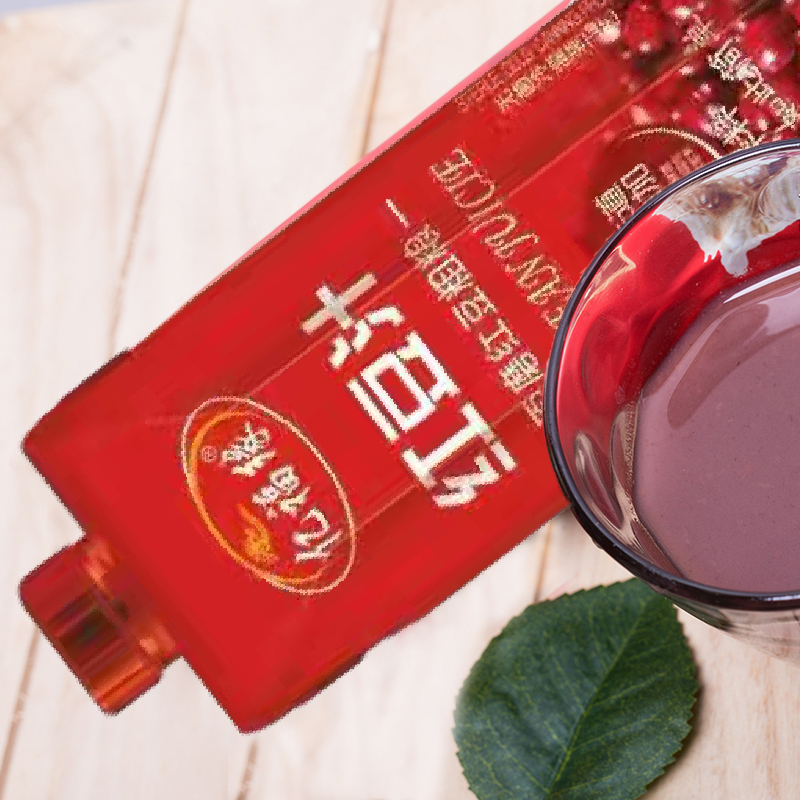 亿福缘红豆汁果汁瓶装整箱饮料纯物理保鲜聚餐烧烤酒宴1kg*6瓶