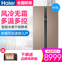 海尔（Haier）BCD-615WDCZ 615升 对开门冰箱 风冷无霜 干湿分储 双变频系统 对开双门冰箱 全空间保鲜