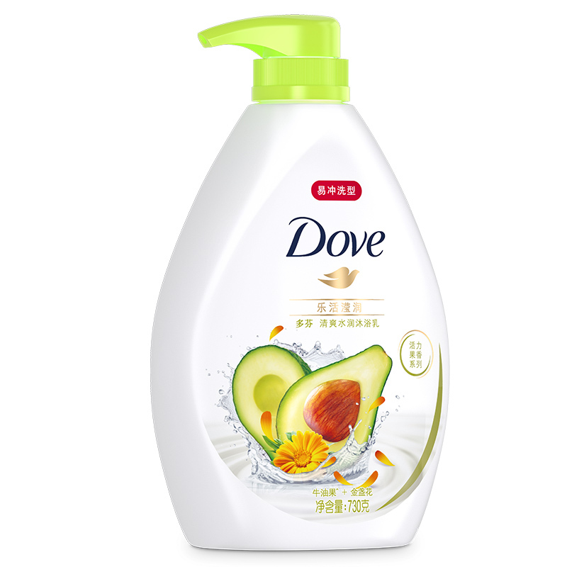 多芬(Dove)清爽水润沐浴乳 乐活滢润730g[联合利华]