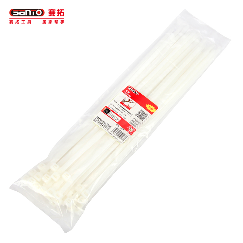 赛拓(SANTO)0027 尼龙扎带50根装7.6*400mm 扎线带 捆绑带