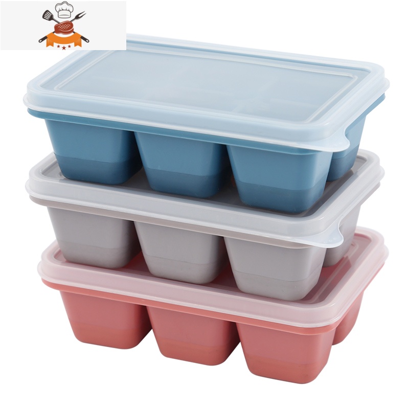 家用食品级硅胶冰格 网红带盖吃冰制冰模具DIY可爱创意冷冻小冰盒 敬平 三个装(18粒)高清大图