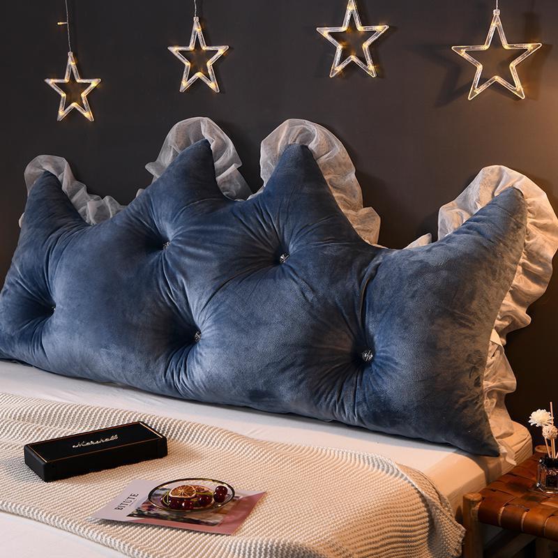 少女心皇冠床头靠枕靠垫双人床上大靠背床头板软包卧室可拆洗_948_96高清大图