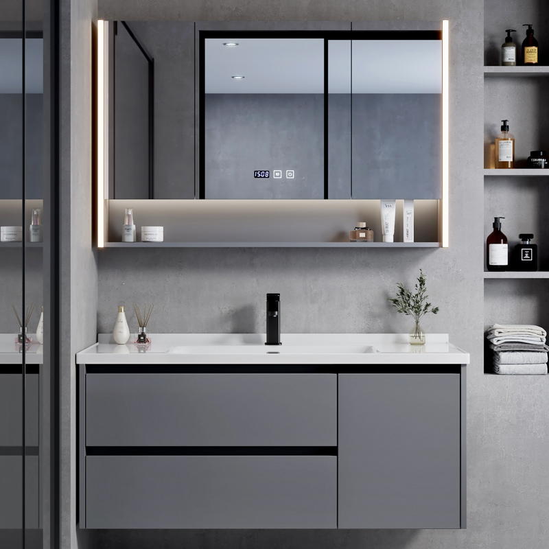 印象浴室柜组合一体盆陶瓷现代简约轻奢洗手盆洗脸池洗漱台洗面卫生间