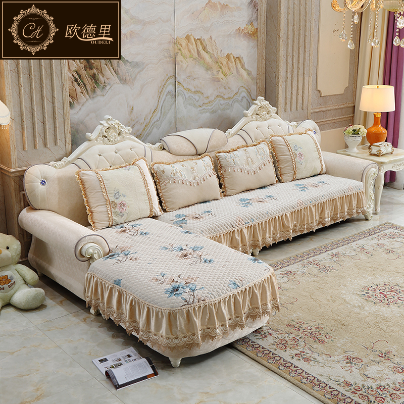 欧式沙发垫 全包万能通用定做U型坐垫套雪尼尔布艺防滑 沙发套罩