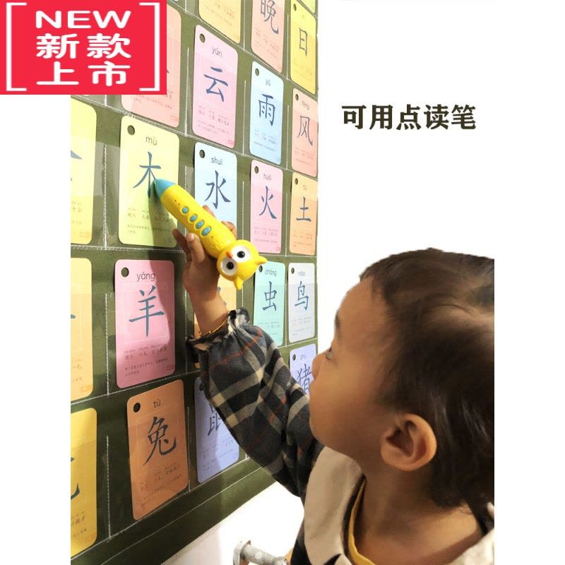 可莉允幼儿童早教识字学习认知卡片汉字卡挂袋透明加厚展示挂袋图片