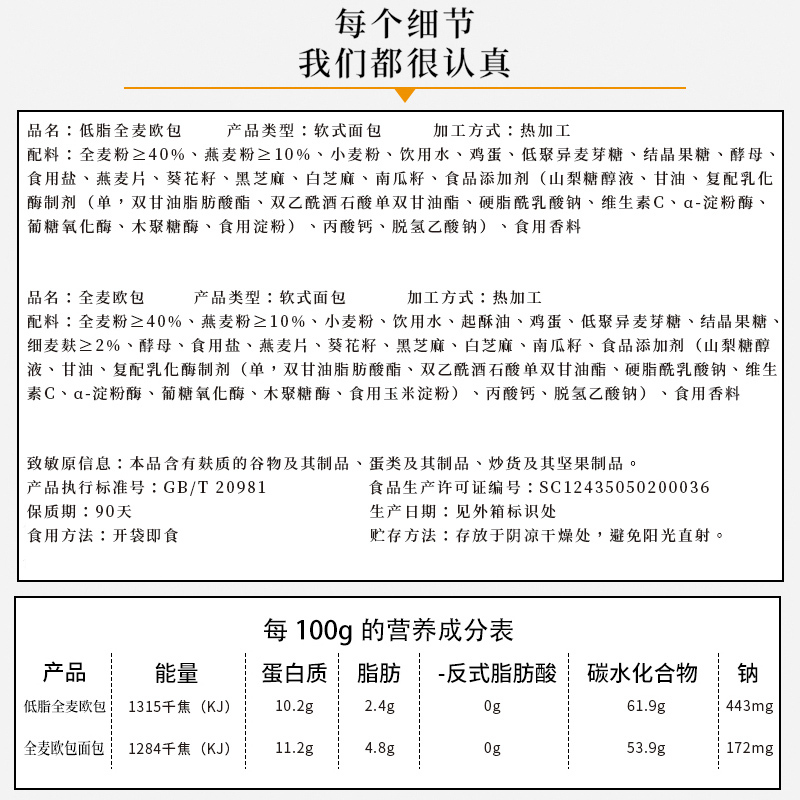 [满199减125元]比比赞全麦面包欧包400g代餐饱腹充饥夜宵无蔗糖粗粮糕点面包早餐健康零食