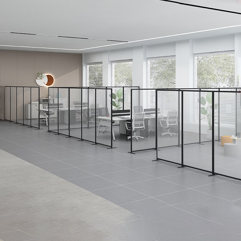 苏宁 质凡 办公室亚克力隔断折叠移动挡板(透明亚克力)/ZF-GD013/1.0米宽*1.5米高高清大图