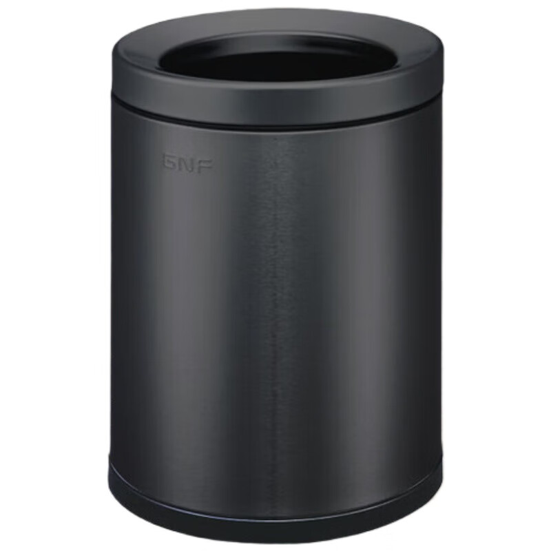 GNF垃圾桶12L不锈钢无盖垃圾桶防指纹商用家用卧室客厅厨房专用厕所卫生间 SF12-Y01 圆形桶高清大图