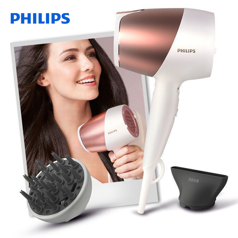 飞利浦(PHILIPS)电吹风小金筒BHD286/05 智能微感应 温控技术高效锁水 负离子护发 按摩一体机
