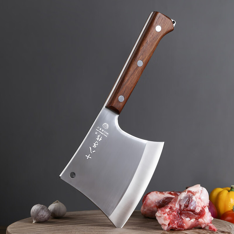 十八子作专业级斧型砍骨专用刀 斩猪牛羊大骨大号砍骨刀S395-1【彩盒装】 .