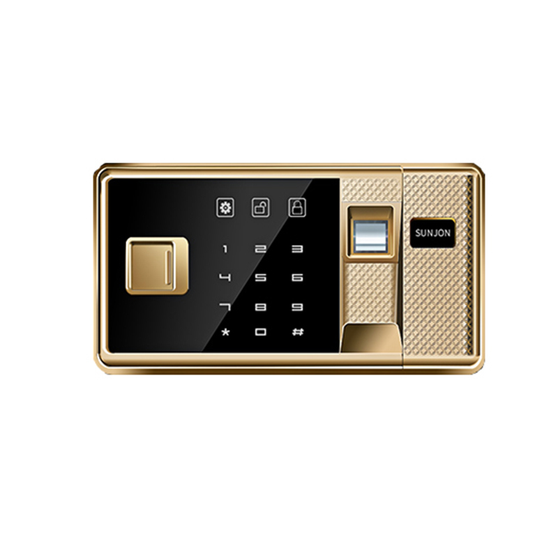 臻远全钢实心防盗保险柜 高150cm双门双层指纹款土豪金色高清大图