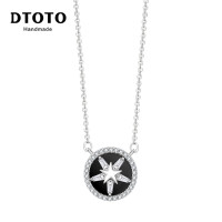 DTOTO 星空罗盘镶锆项链女气质日韩版简约银吊坠