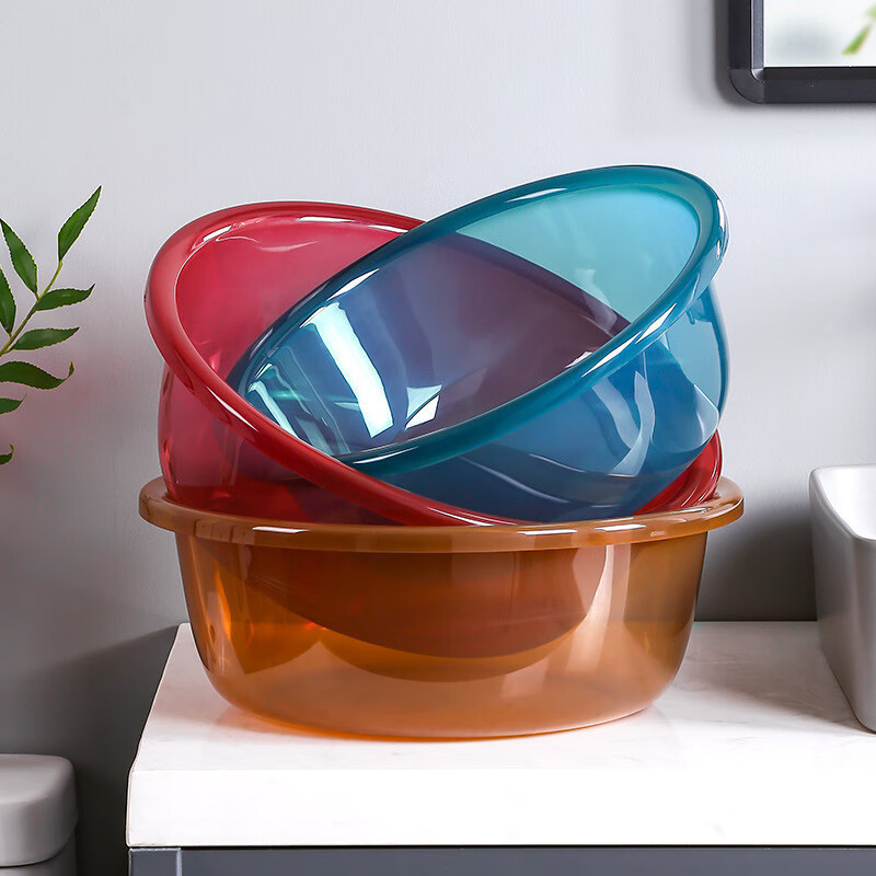 丽佳邦加厚塑料脸盆学生宿舍大号洗脚洗菜洗脸盆家用婴儿小盆子 蓝色中号高清大图