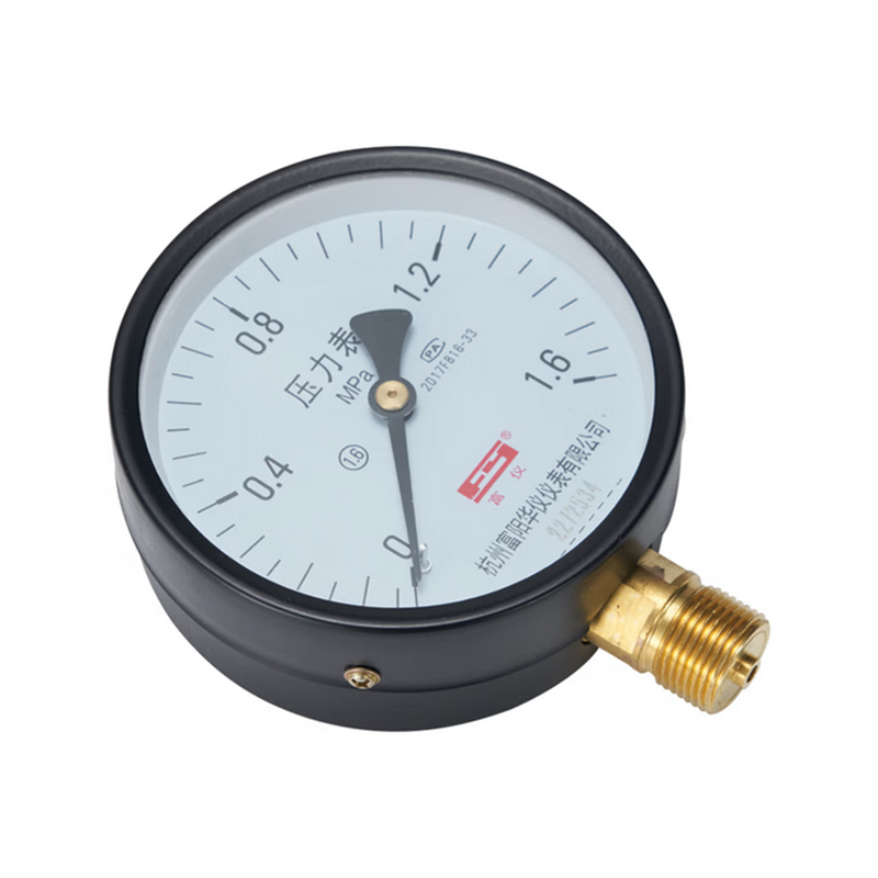 富 仪 Y-100压力表 径向空气自来水油压液压气压空压机气泵表0-1.6MPA高清大图