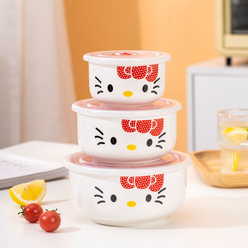 泡面碗学生宿舍女可爱饭盒带盖上班族陶瓷保鲜碗便当盒微波炉