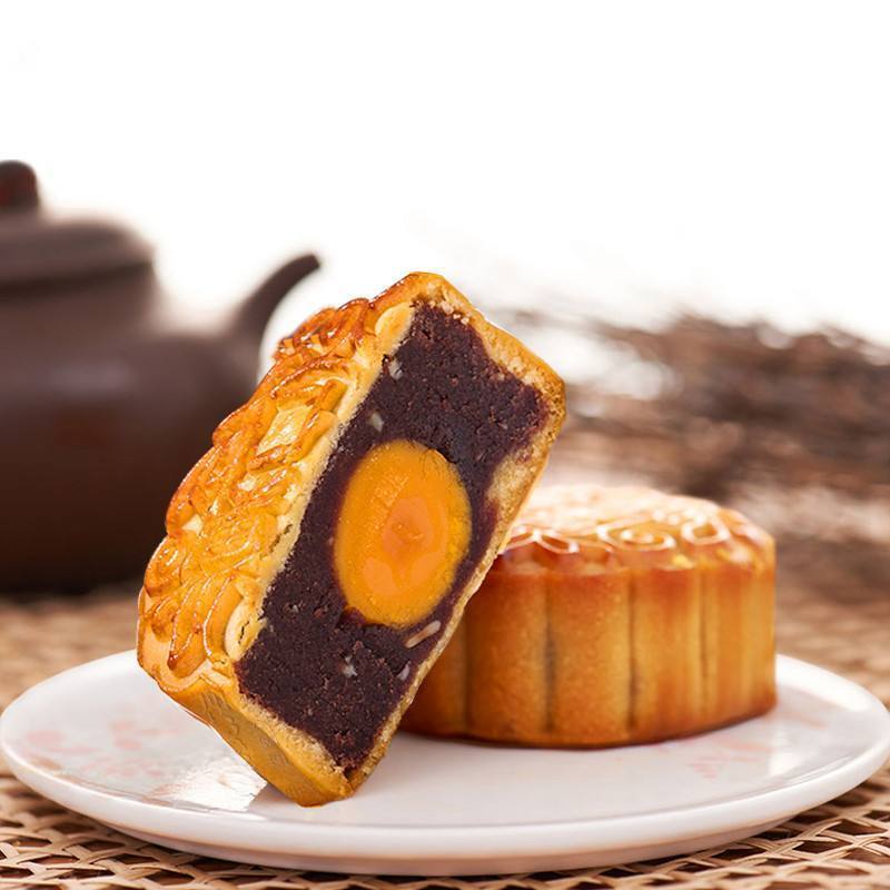 广式莲蓉味蛋黄月饼批发水果味豆沙五仁月饼