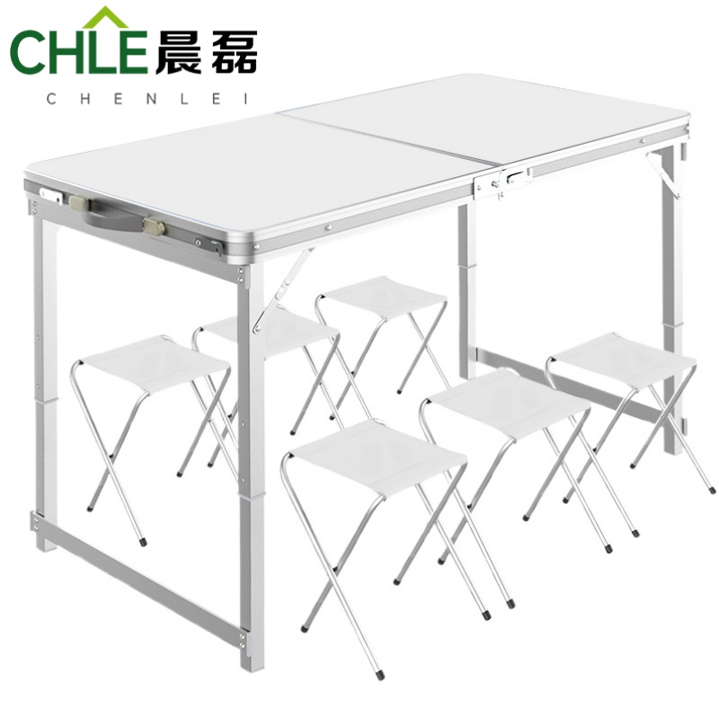晨磊折叠桌1桌6凳/套高清大图