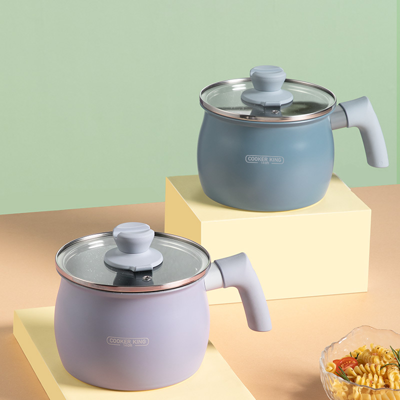 炊大皇(COOKER KING)辅食奶锅14cm 婴儿宝宝不粘蒸煮面锅 复合锅底明火磁炉通用NG14HF2