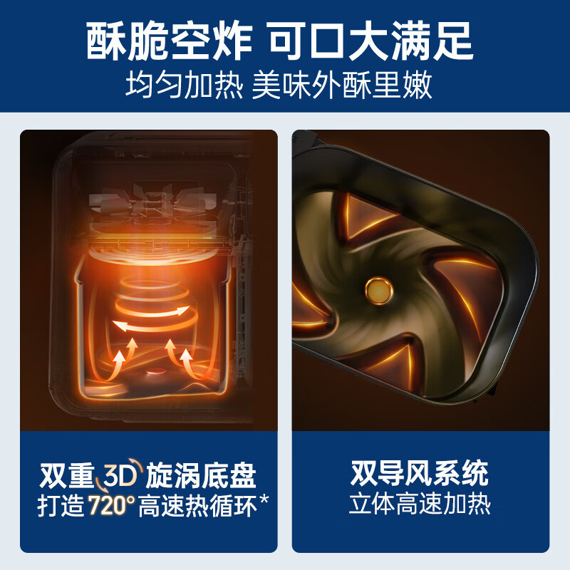 摩飞电器空气炸锅家用免翻面新款蒸汽嫩烤大容量炸锅 椰奶白 MR8103高清大图