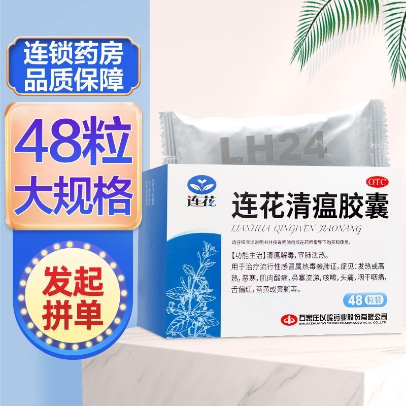 连花清瘟胶囊 48粒大规格 非24粒非36粒 莲花清瘟莲花清温非颗粒发热