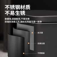 净无界JINGWUJIE5L缓降定盖不锈钢脚踏垃圾桶脚踏家用办公室垃圾桶