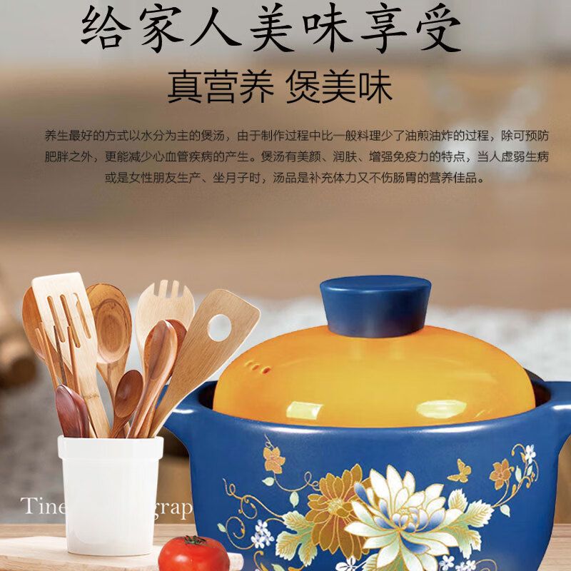 艾逸瑶选 繁花锂 辉石陶瓷煲2.8L CJ-21101高清大图