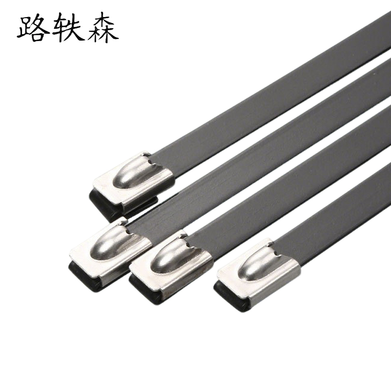 路轶森 不锈钢包塑自锁扎带 9*300mm 条高清大图