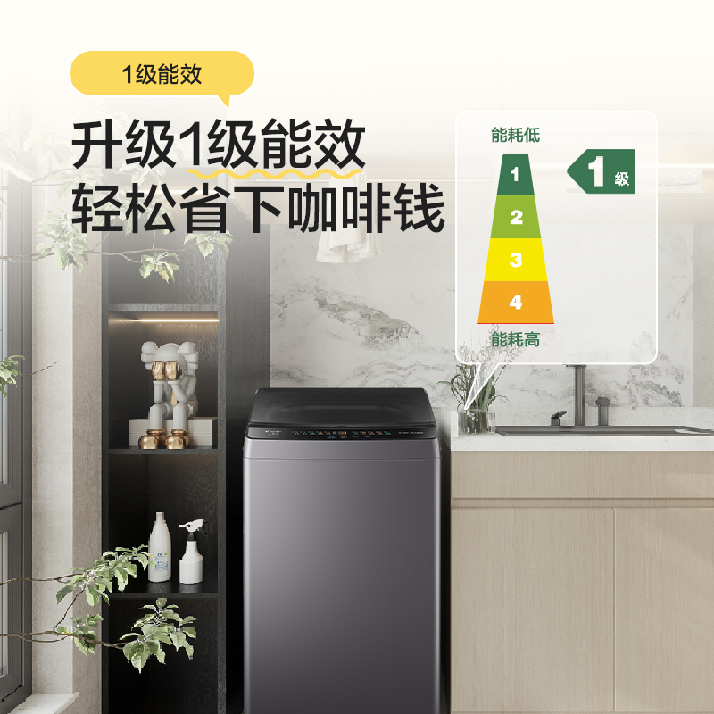 统帅 Leader 海尔出品 10.2公斤 全自动波轮洗衣机 1级能效 超微净魔方 政府补贴 XQBL102-M20D1高清大图