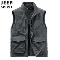 JEEP SPIRIT吉普秋冬双面穿立领马甲背心大码宽松无袖坎肩外套男