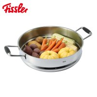 菲仕乐(fissler)锅具套装 TZ00000876 多层钢32厘米双柄中式炒锅 配蒸屉 汤锅精致刀具套组