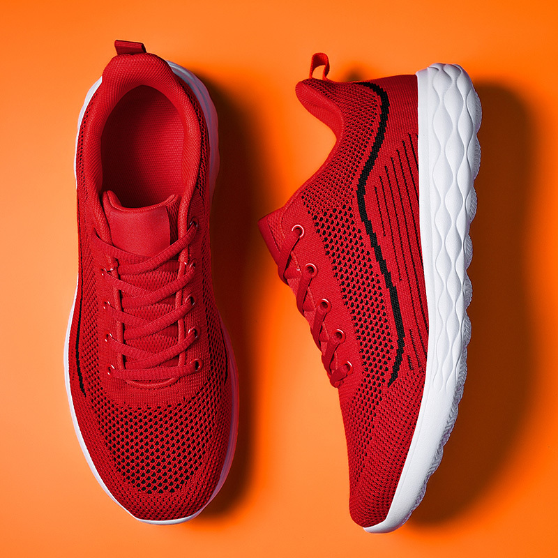 述雅春季特大码红色潮鞋45男鞋新款2020韩版潮流46加大号47飞织运动鞋