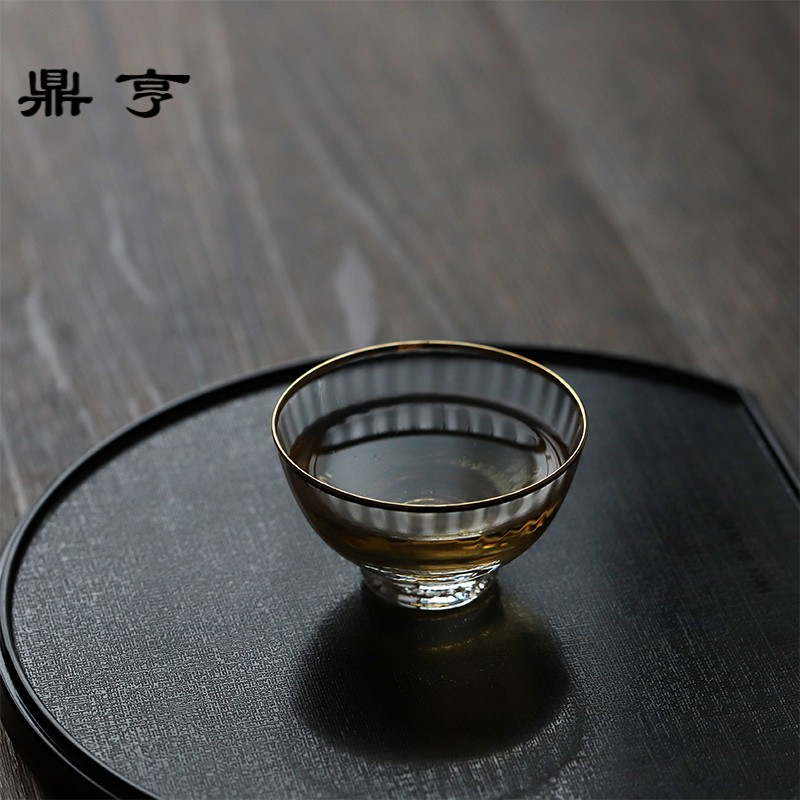 鼎亨日本茶具佐佐木茶杯玻璃杯原装进口手工耐热透明杯金边主人品