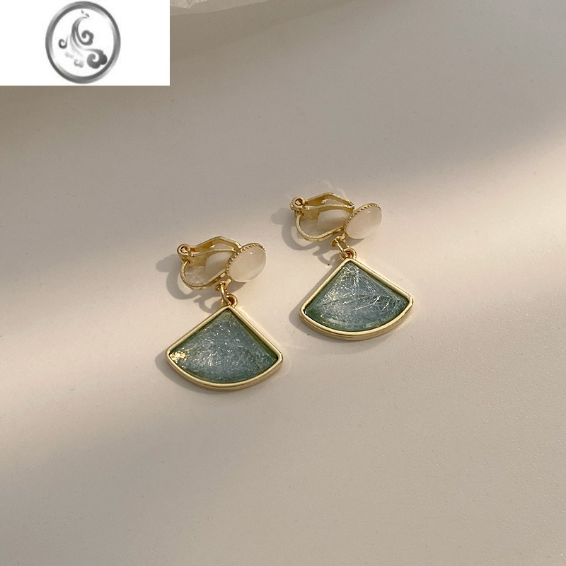 JiMi耳夹无耳洞女夏高级感小众山茶花朵儿童耳环茶系小巧可爱甜美耳饰