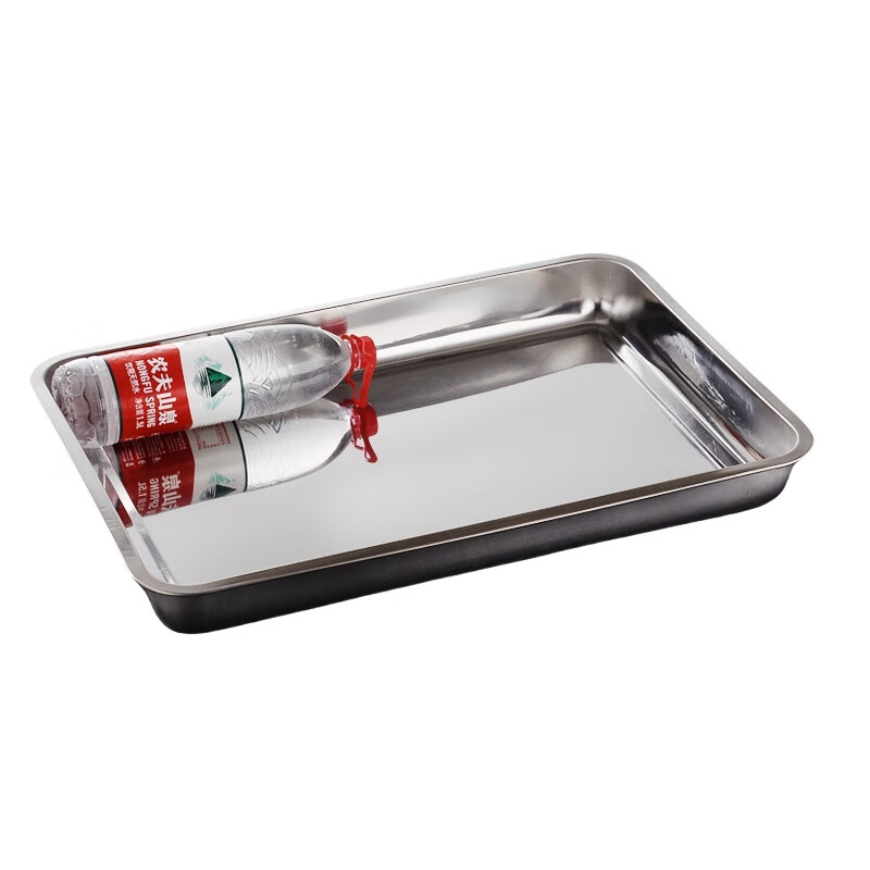 谦星 QX-24101902F 304不锈钢特大方盘托盘长方形菜盘蒸饭盘 60x40x4.8cm 1个( 个)高清大图