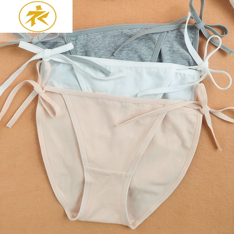 ideamini欧茉缇系带内裤女性感两侧绳子可解开低腰一片棉穿脱方便绑带