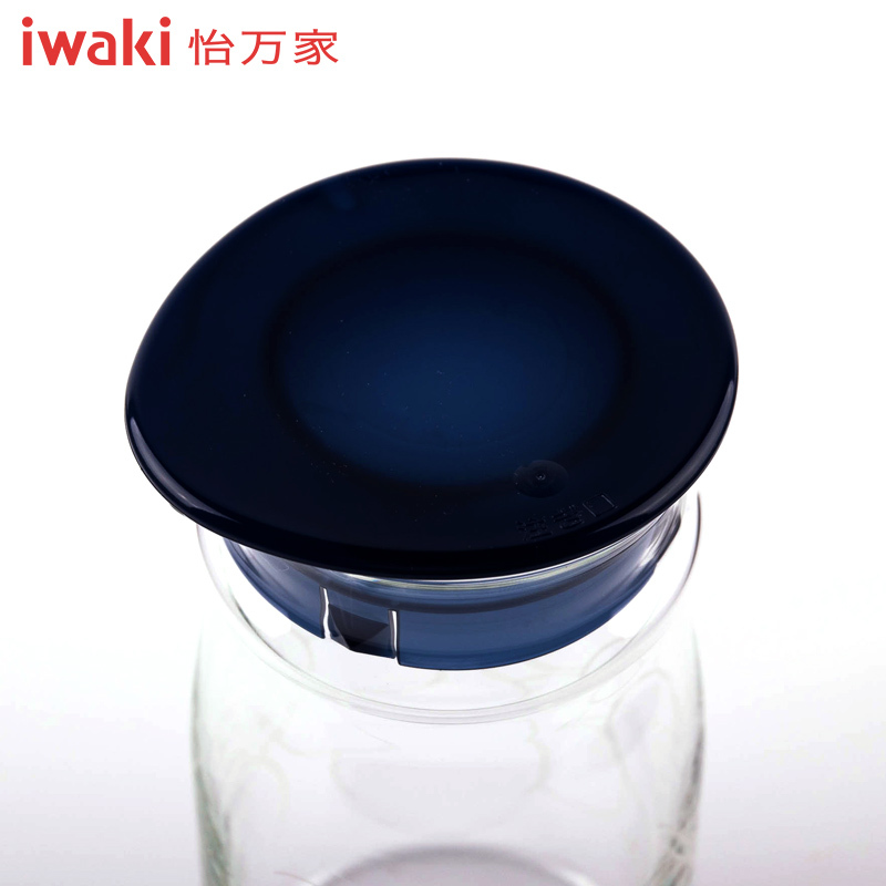 【百年品牌，精致生活，高端耐热玻璃水壶】TC28872B1C 怡万家iwaki耐热玻璃 臻品超轻冷水壶二件套玛瑙蓝