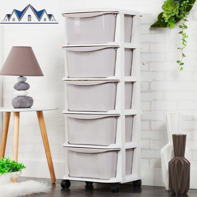 加厚儿童抽屉式收纳柜子宝宝衣柜多层储物柜塑料衣物整理箱五斗柜 三维工匠 糖果啡3层（15天退换无忧）