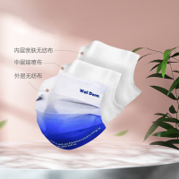 DXBG一次性成人防护口罩 克莱因蓝314字母渐变 独立包装款 三层防护 防花粉防粉尘防飞沫防柳絮 10片装