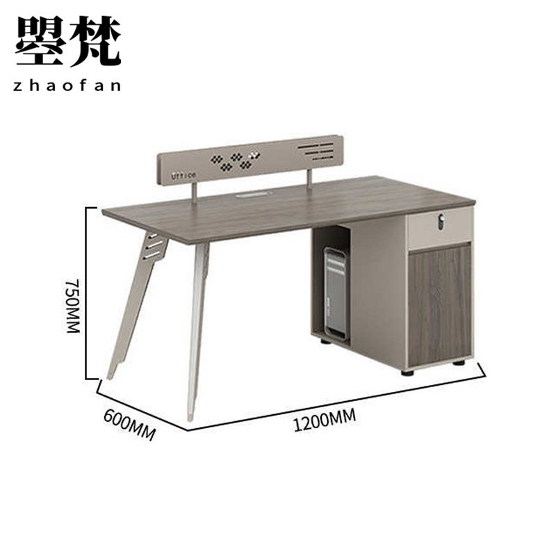 曌梵办公桌单人位1.2米张高清大图