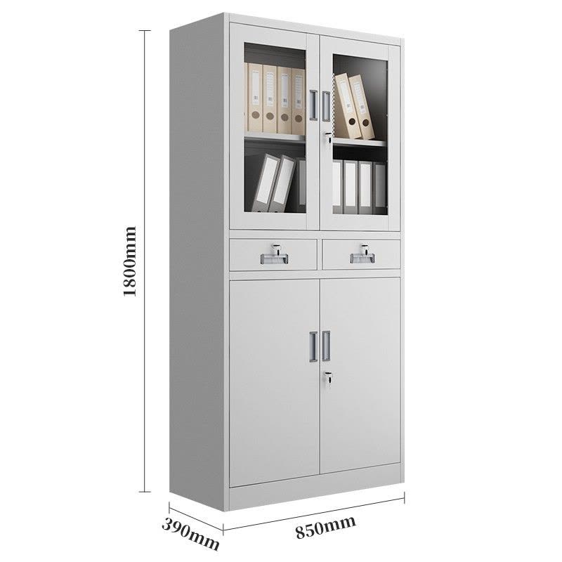 振奥 文件柜资料柜档案柜玻璃书籍柜实验室钢制储物柜带锁图片