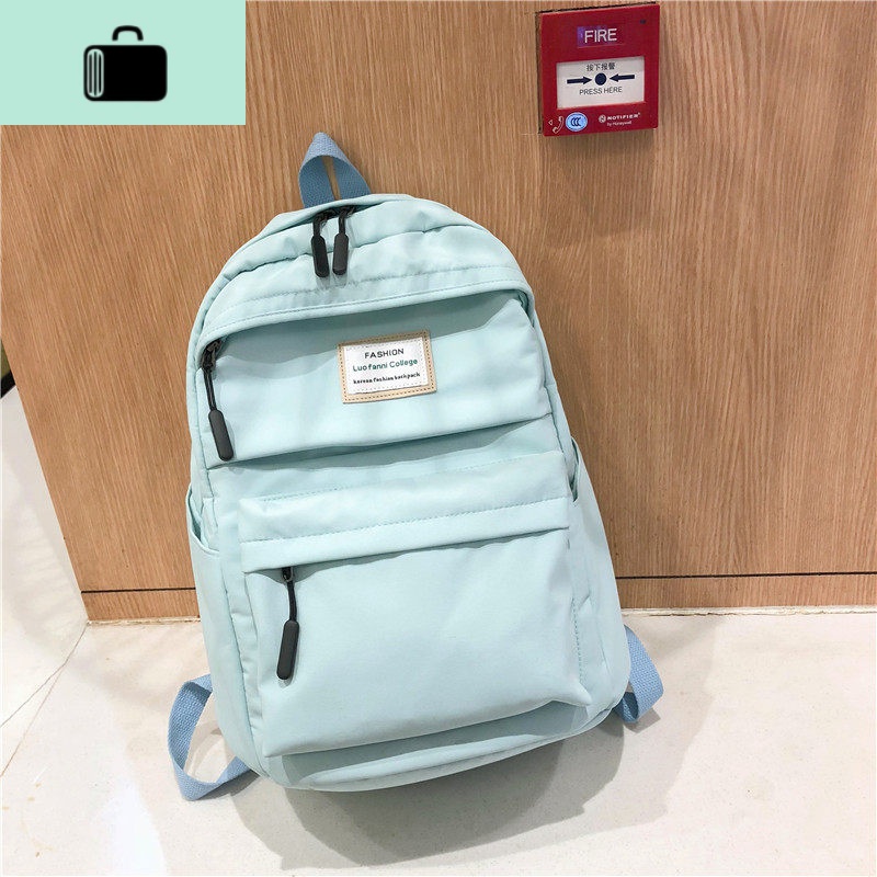 2020年新款书包女韩版高中初中生中学生百搭防水大容量背包双肩包NEWLAKE 蓝色