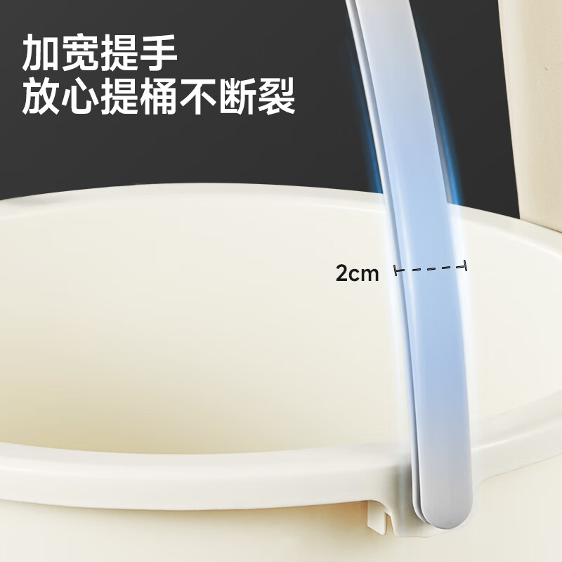 五月花 WYH-SN601洗衣拖把桶泡脚洗澡桶 16L带提手清洁耐用加厚清洁塑料提水桶多用桶 加厚大容量高清大图