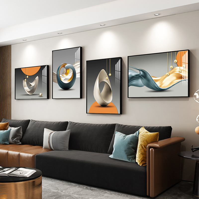 怡茹沙发背景墙装饰画客厅现代简约北欧风格大气轻奢风免打孔挂画