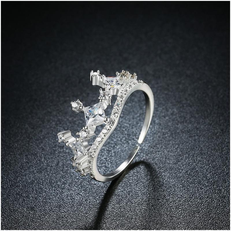 R100 Lady Silver Rings 戒指女925纯银简约日韩潮人开口单戒指环送女朋友七夕情人节礼物